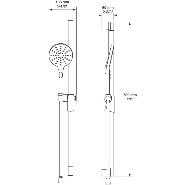 Встраиваемый термостатический набор для ванны с ручным душем BARIL PRO-4325-45 ARCH-00060919 - Вид №6