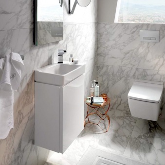 127045000 Подвесная раковина настенная прямоугольная Keramag  белая  - Вид №1