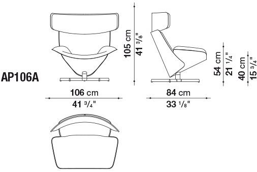 B&B Italia 5-спицевое поворотное кресло с подголовником Almora sun-id-1437442 - Вид №11