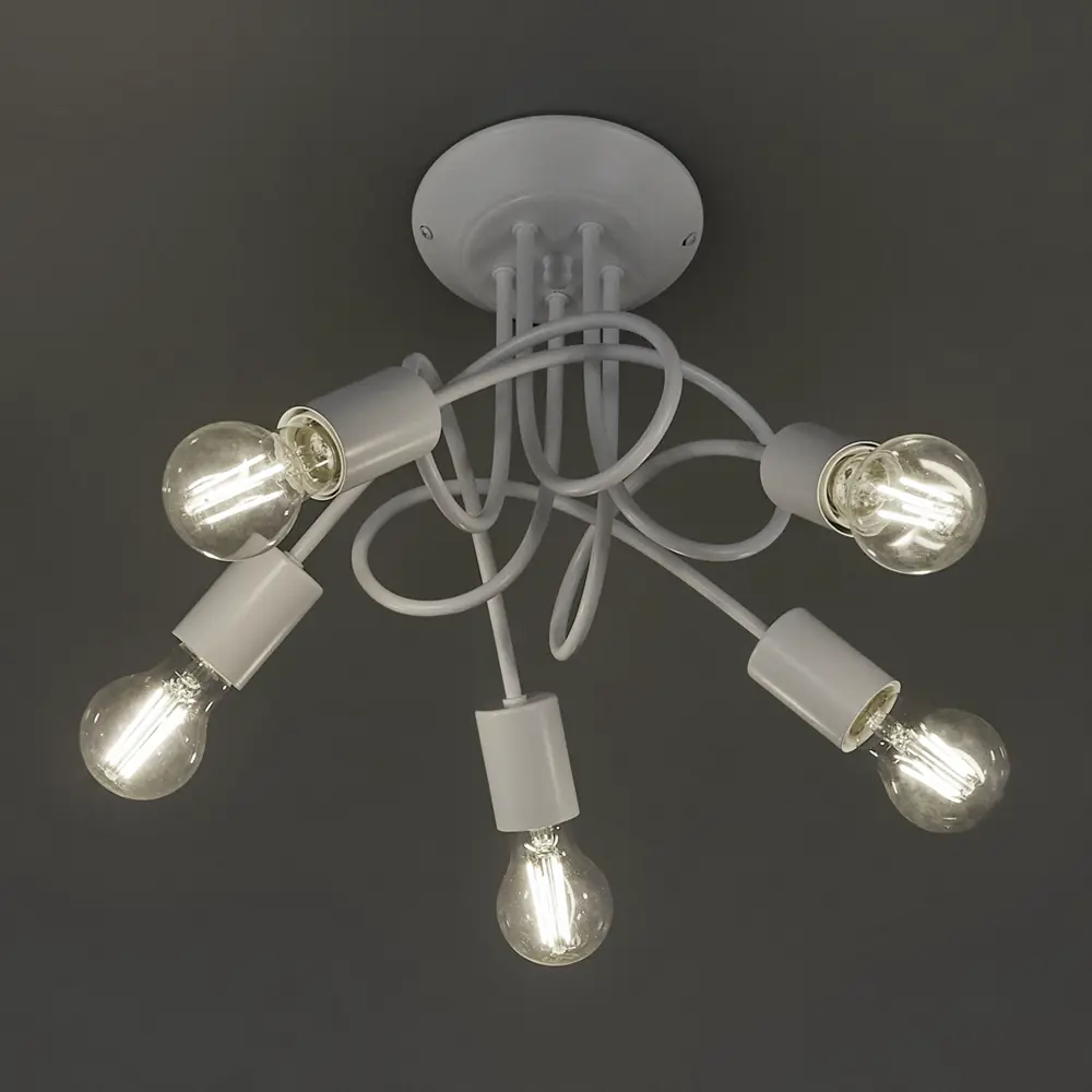 Люстра потолочная Vitaluce Сириус 5 ламп 15м² Е27 цвет белый матовый STLM-2089884 - Вид №1