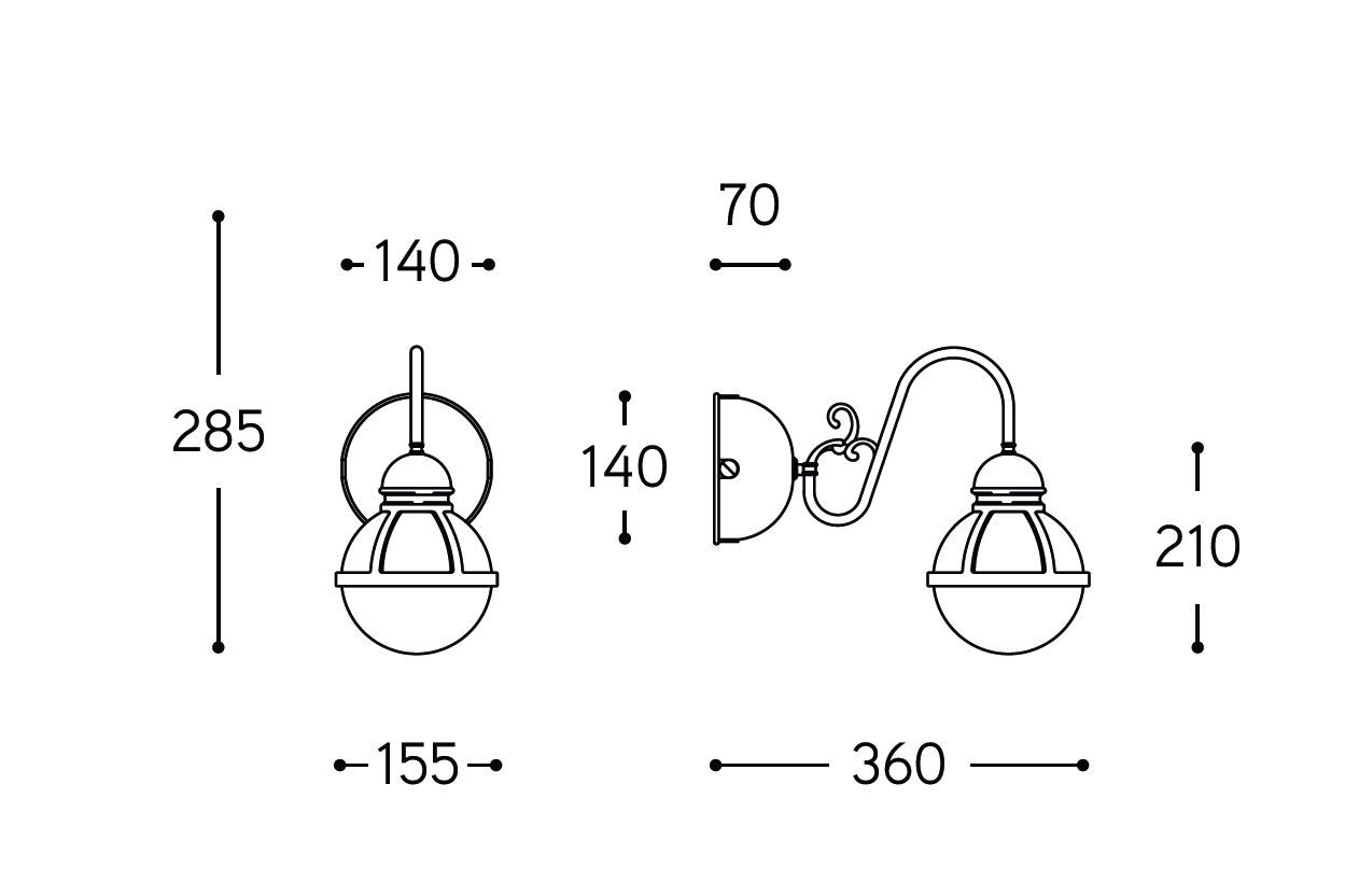 Открытый настенный светильник Aldo Bernardi кромка ARCH-00038028 - Вид №3