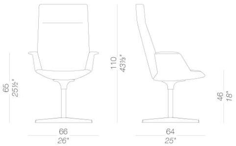 Lapalma Откидывающееся офисное кресло из ткани с 4 спицами и подголовником Uno sun-id-1350316 - Вид №8