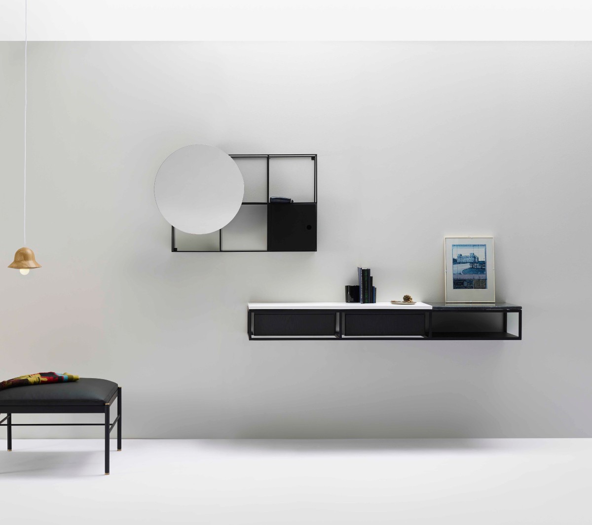 comp-composizione gs3b Подвесная раковина настенная прямоугольная Ex.T Frame черная - Вид №6