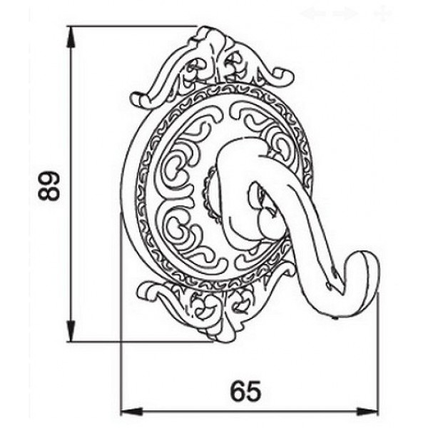 Крючок одинарный HAYTA (Германия) ANTIC BRASS 13901/VBR sun-id-561630 - Вид №1