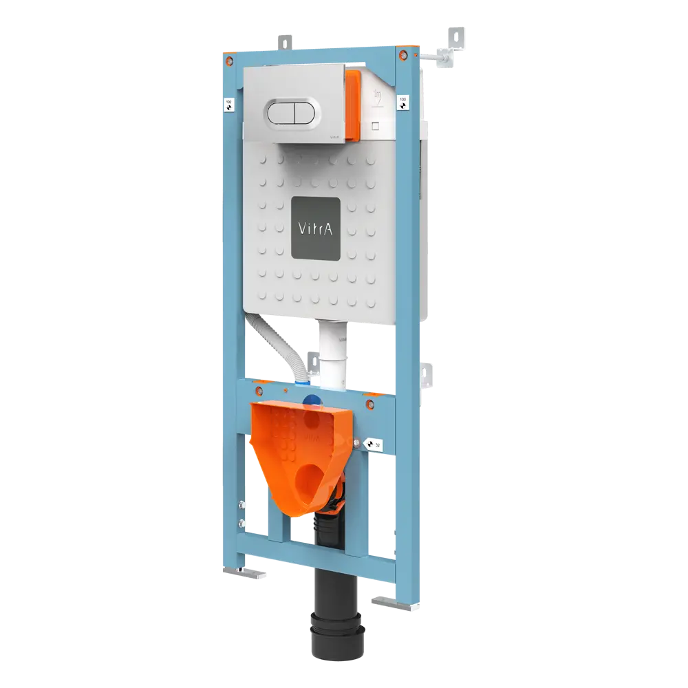 Инсталляция VitrA для подвесного унитаза с кнопкой цвет хром STLM-2098203 - Вид №1