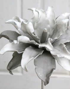 7885 950 a3 Искусственный мягкий цветок 'Blossom', с глиттером, 38 см, серо-серебристый H-andreas