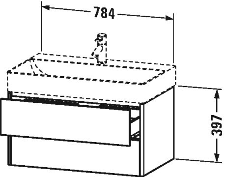 XS416207575 Тумбочка подвесная XSquare #XS4162 784 x 460 мм Лен, декор Duravit - Вид №1