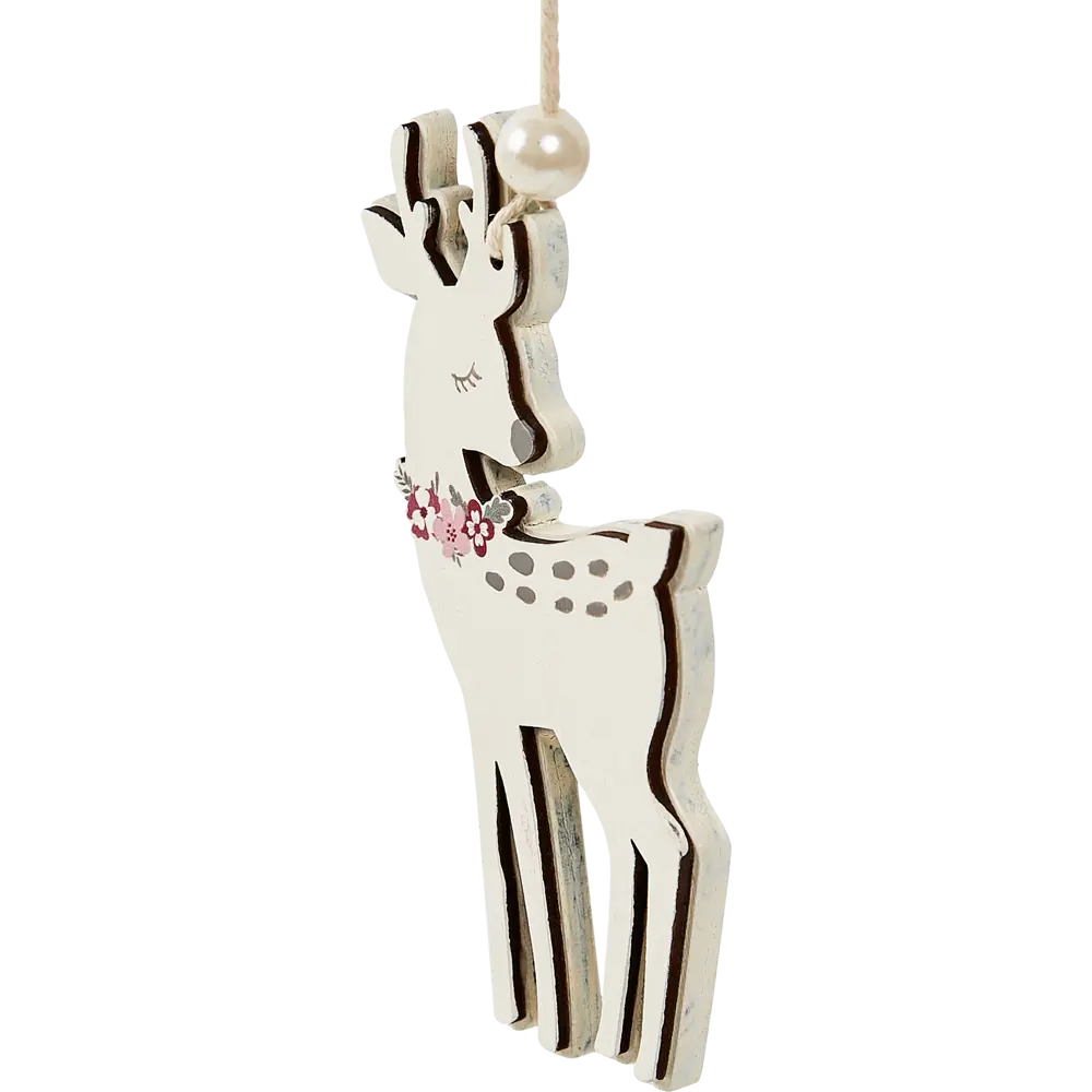 87036556 Елочная игрушка Олень 12x6 цвет бежевый STLM-0961838 Santreyd  - Вид №2