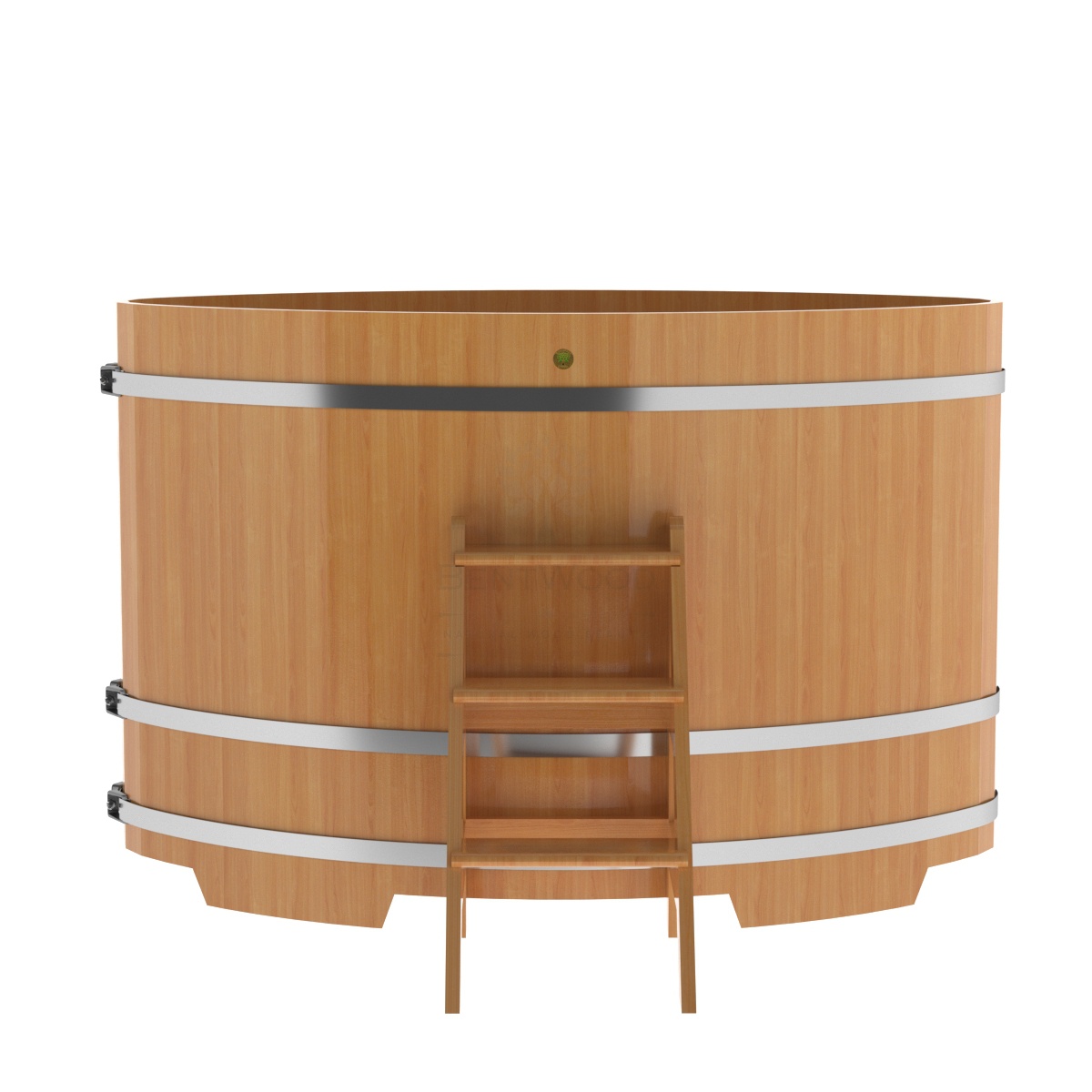 1189 Купель овальная из лиственницы 1,15х1,83х1,2 натуральная премиум Alyarus  - Вид №3