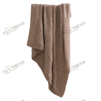 Плед NESTOR малый APERO ВЯЗАНЫЕ, ОДНОТОННЫЕ 010325 Коричневый 