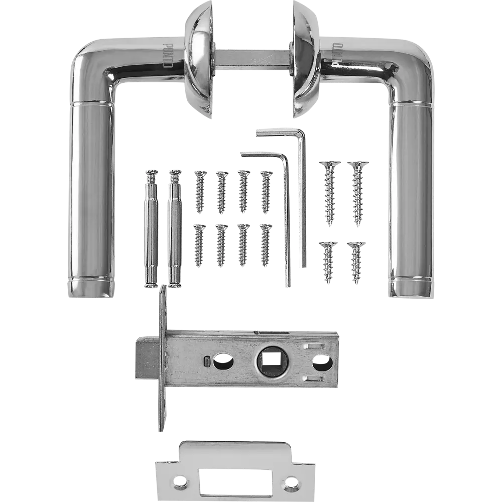 Дверные ручки Punto Rex без запирания комплект цвет хром STLM-2037539 - Вид №1
