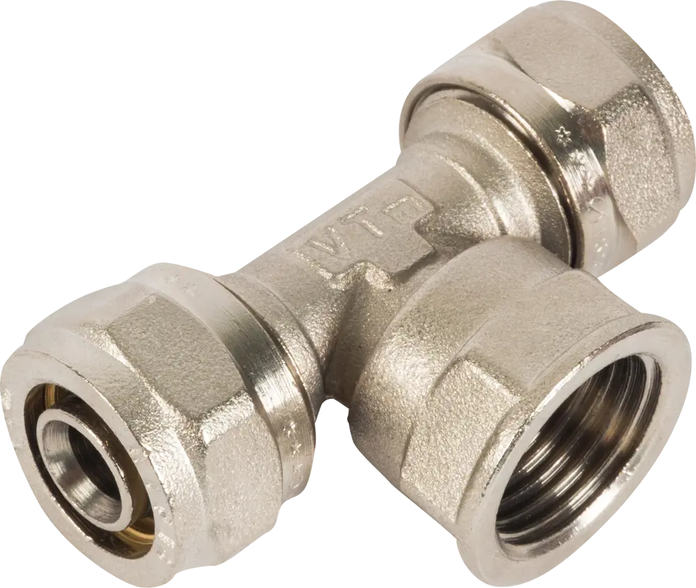 Тройник обжимной Valtec 16×1/2" для систем водоснабжения и отопления 10519420