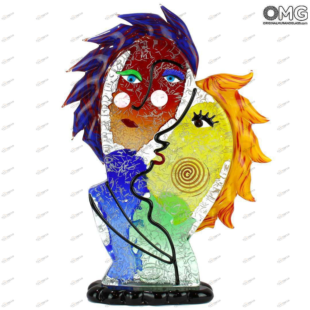 4716 ORIGINALMURANOGLASS Скульптура Голова Женщины - Pop Art - Original Murano Glass OMG 31 см 
