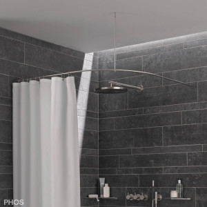 DSB550-950 Квадрант штанги для душевой занавески с радиусом дуги 55 см, 95 x 95 см PHOS