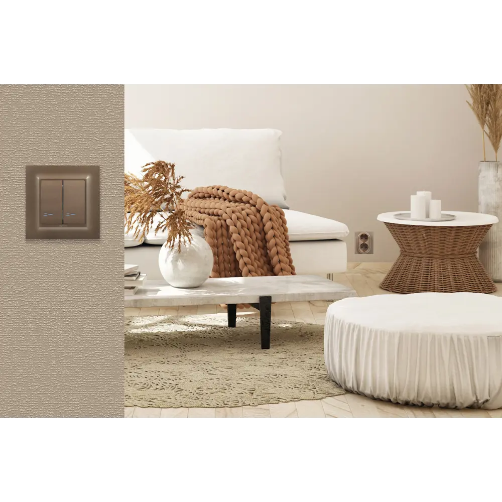 Выключатель встраиваемый Legrand Structura 2 клавиши с подсветкой цвет шампань STLM-2034848 - Вид №5