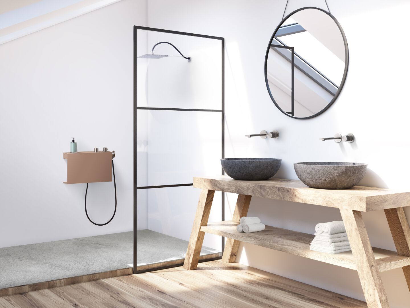 Настенная душевая панель из нержавеющей стали с ручным душем и душем Cropelli Alyssia ARCH-00105105 - Вид №15