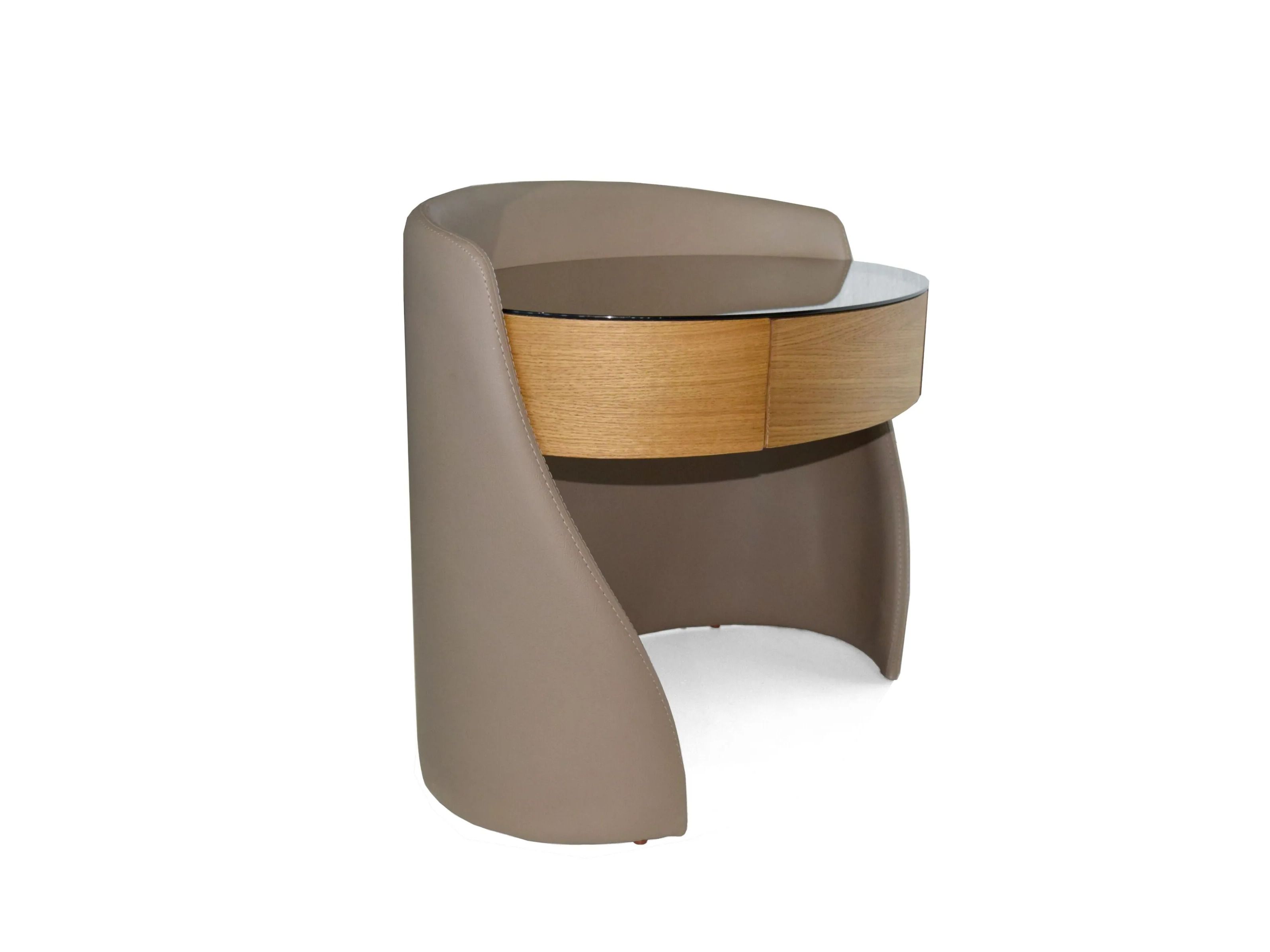 Овальная кожаная тумбочка с ящиками ABLE HUG ARCH-00052800 - Вид №3