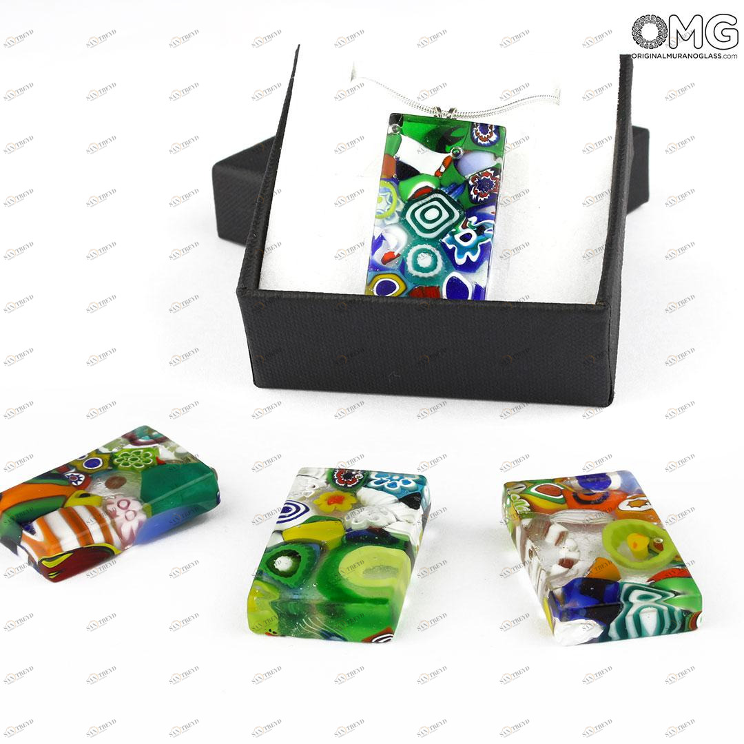 3568 ORIGINALMURANOGLASS Подвеска с цветной мозаикой - муранское стекло OMG 4 см 