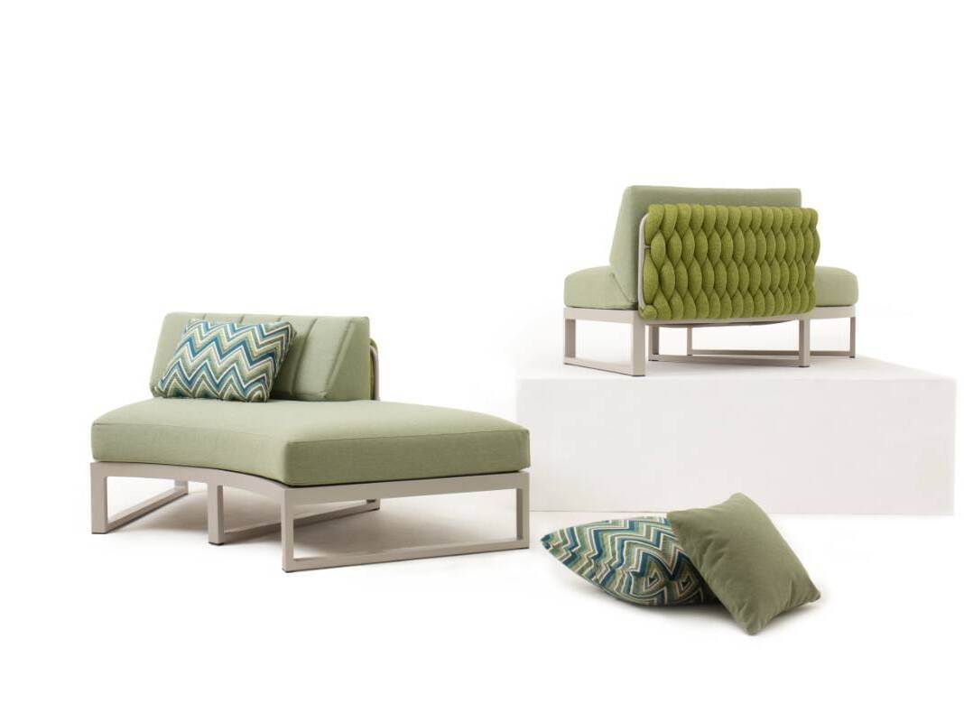 Тканевый изогнутый модульный садовый диван MAMAGREEN Munia ARCH-00038936 - Вид №3