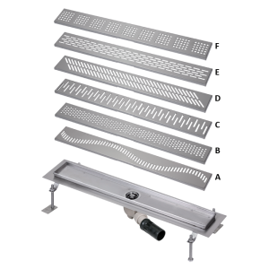 69041 Нержавеющий водоотводящий желоб, длина 950 мм SANELA