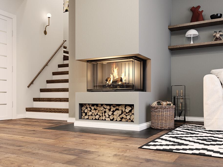 Стальной тройной фасад дровяной камин RÜEGG RAS ARCH-00042045