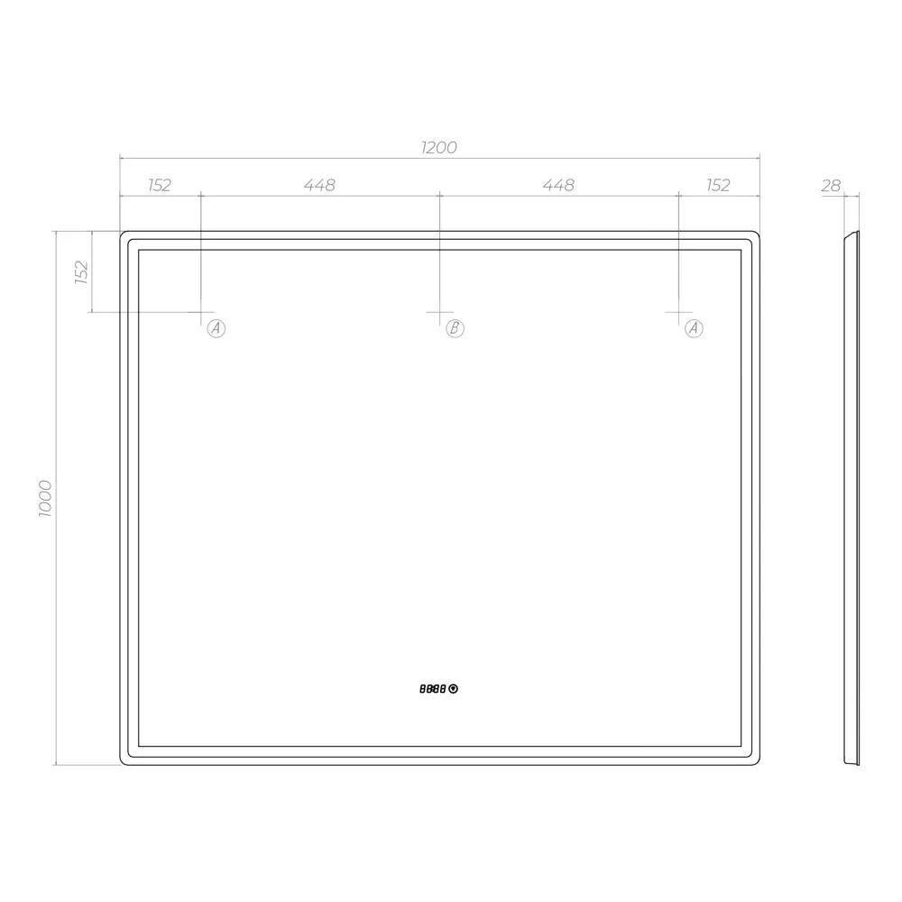 Зеркало для ванной Vigo Mirti Comfort с подсветкой 120x100 см STLM-2136115 - Вид №6