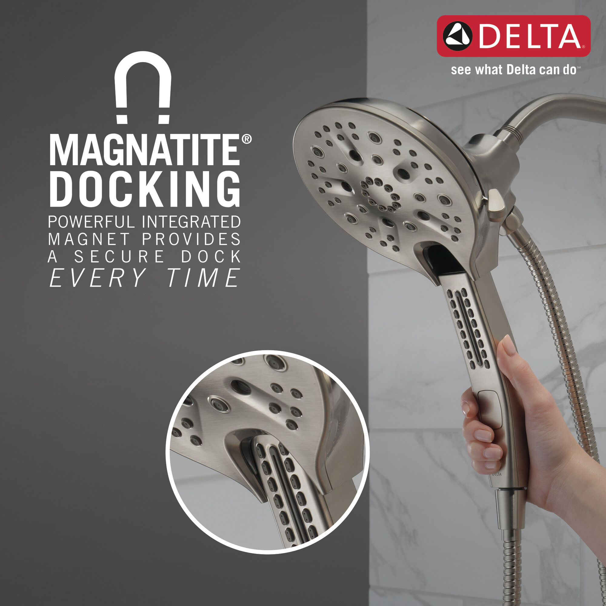 In2ition® H2Okinetic® Душ два в одном с 5 настройками Delta Faucet 58620-SS-PK - Вид №2