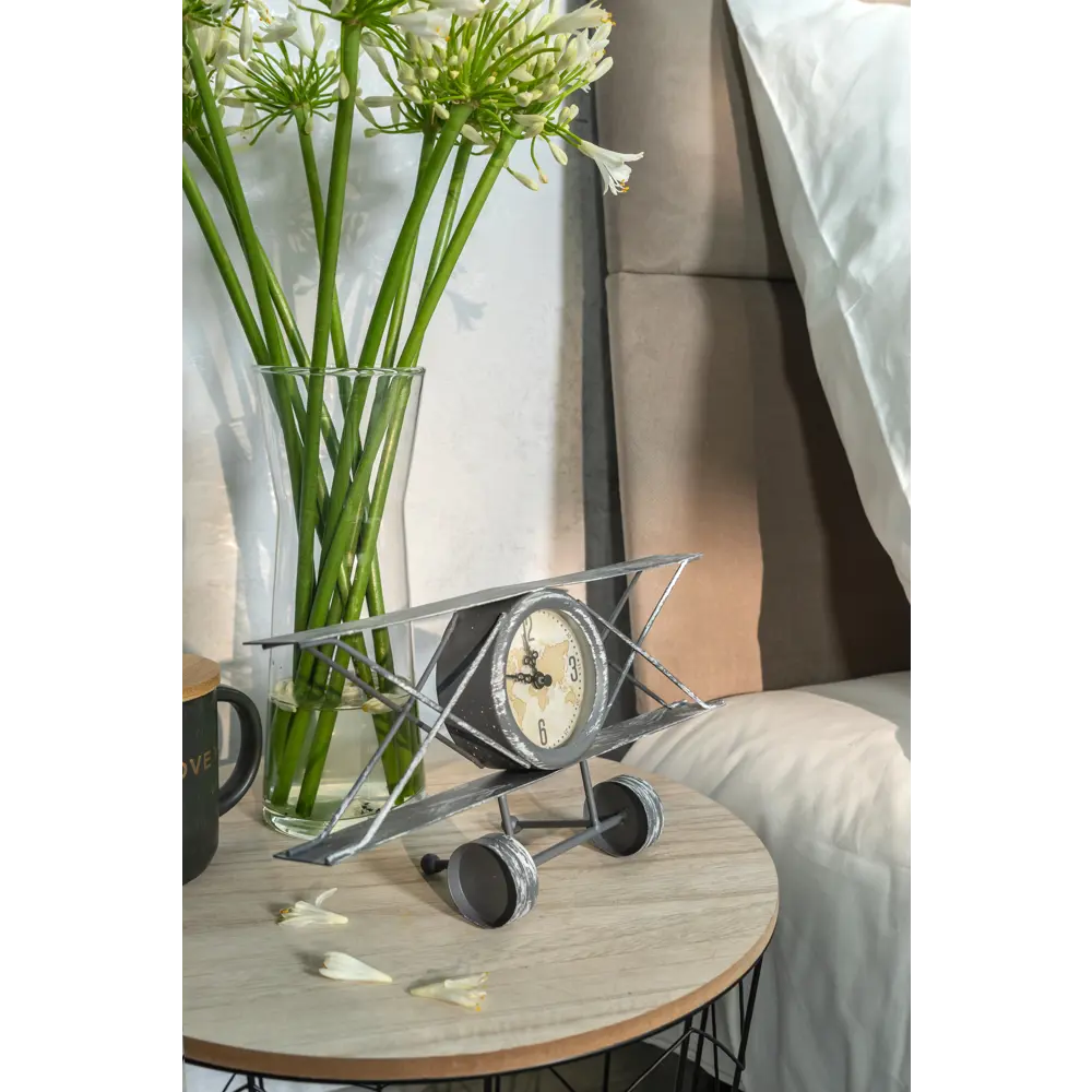 Часы настольные «Самолёт» металл серые 30х9х16 см Santreyd Самолет STLM-2187758 - Вид №5