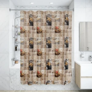 Штора для ванной комнаты «Спа» 180х180 см цвет бежевый