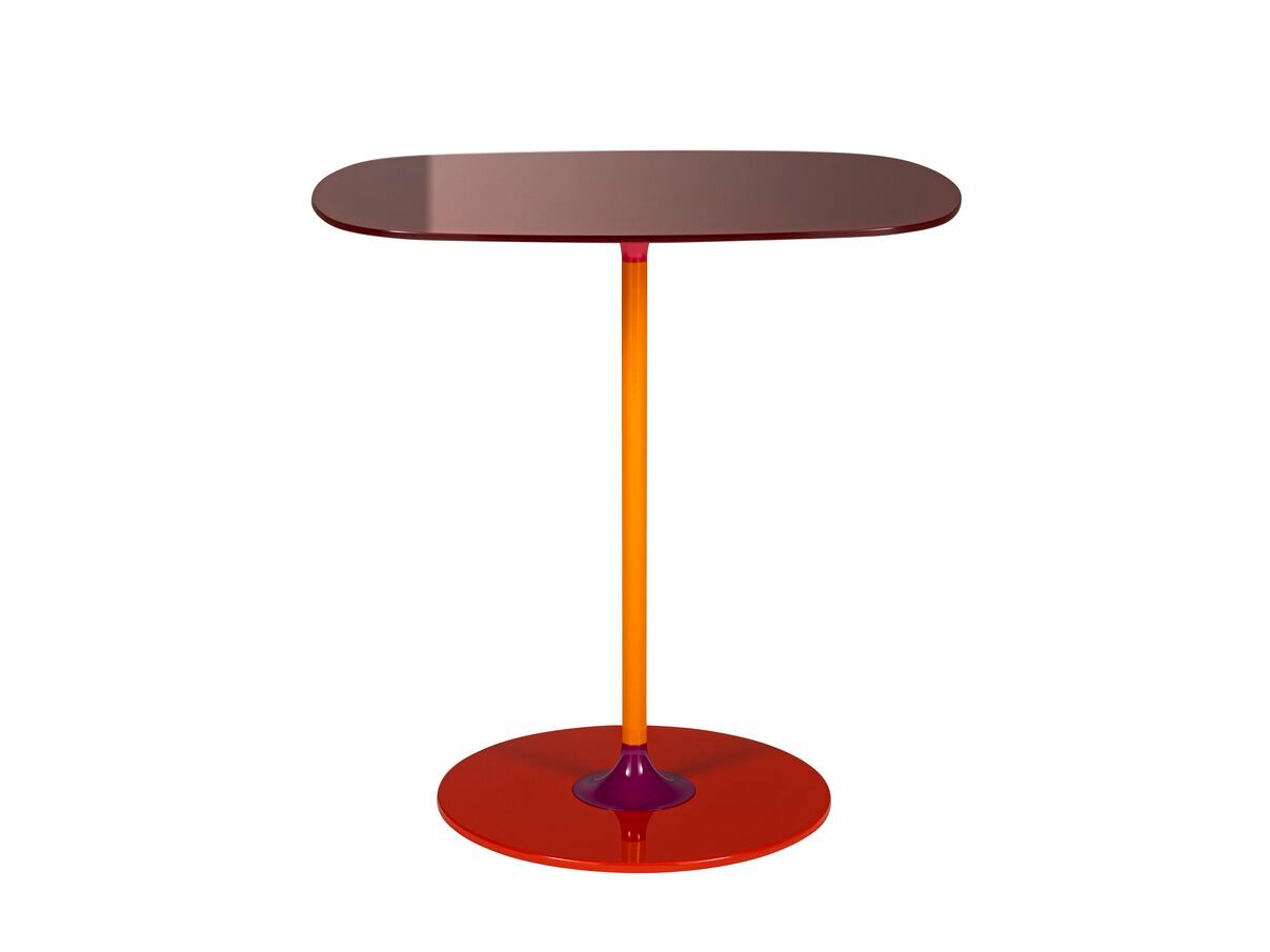 Прямоугольный журнальный столик с хрустальной столешницей и стальным основанием Kartell Тьерри ARCH-00090460