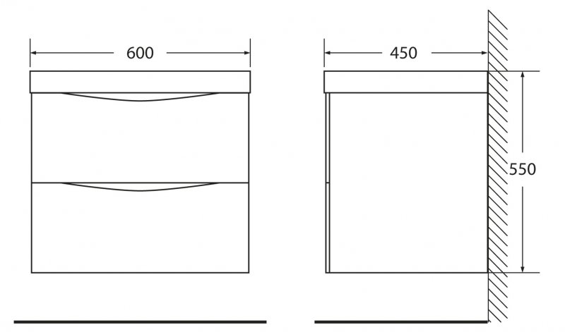 Мебель для ванной BelBagno MARINO-600-2C-SO-RG-P  - Вид №2