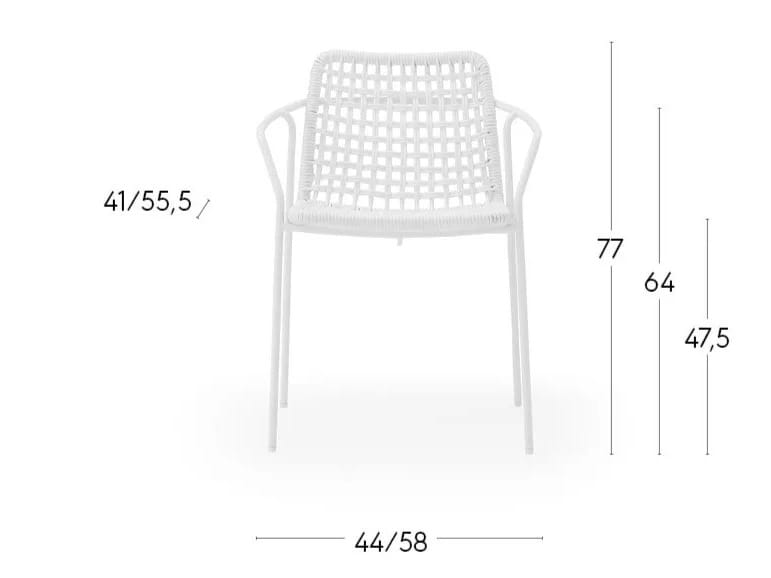 Стул со стальными подлокотниками и морской веревкой Billiani Sey ARCH-00049637 - Вид №5