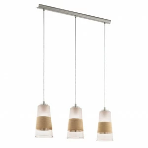 Подвесной светильник на 3 лампы бежевый Burnham 49152 EGLO ДИЗАЙНЕРСКИЕ, BURNHAM 00-3889943 Бежевый;прозрачный