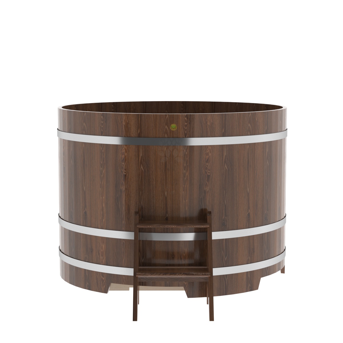 1302 Купель круглая из дуба d=1,50х1,1 морёная Alyarus  - Вид №3