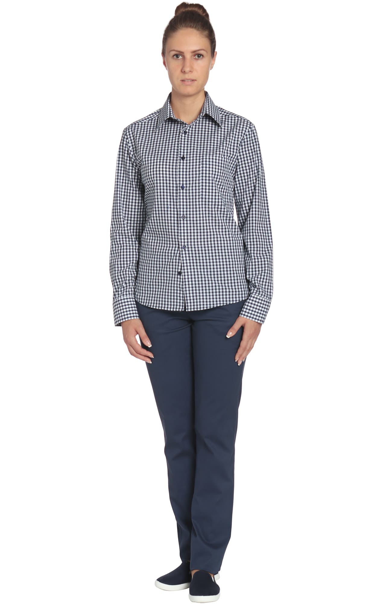 67787 Рубашка в клетку mini check blue-white (мелкая клетка сине-белая) HIPSTER  Толстовки, рубашки, футболки, тенниски  размер 44 (88)  - Вид №1