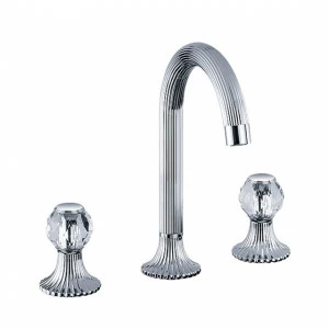 Смеситель для раковины на три отверстия ½" JOERGER Cronos Crystal