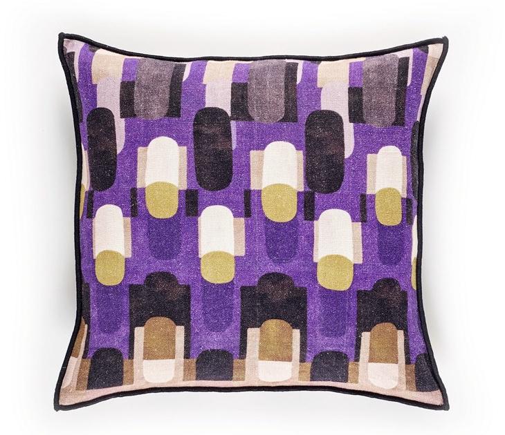 Élitis Подушка из льняной ткани с рисунком sun-id-1464039 - Вид №3