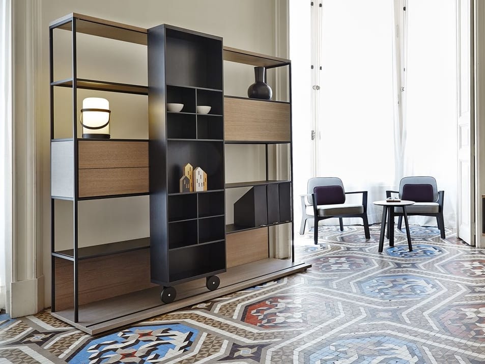 Деревянный книжный шкаф на колесах Punt Literatura ARCH-00034358 - Вид №1