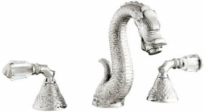 Bronces Mestre Смеситель для мойки на 3 отверстия с кристаллами swarovski® Dragon