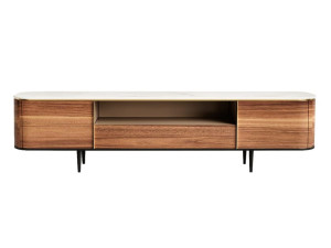 Низкий деревянный шкаф для телевизора с ящиками