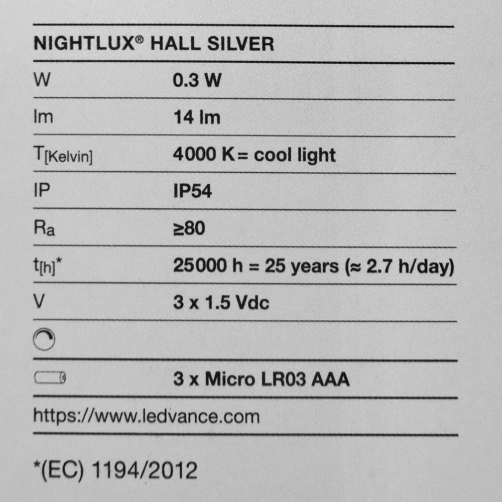 Светильник светодиодный Ledvance Nightlux Hall на батарейках крепление на клей, цвет серый STLM-2205696 - Вид №8