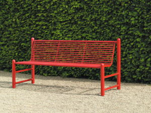 Скамья из нержавеющей стали со спинкой