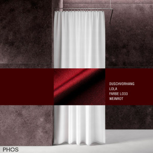 DV-LOLA200-250-LO33 Занавеска для душа лола, длина 200 см, ширина 250 см. красное вино PHOS