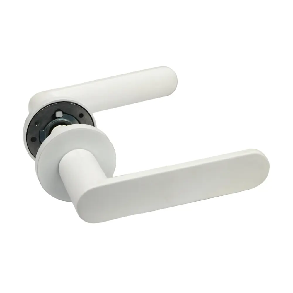 Дверная ручка на розетке KREAFORTA Шуя без запирания цвет белый STLM-2114827