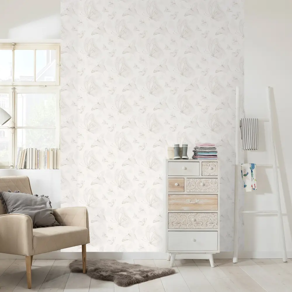 Обои флизелиновые Erismann Бабочки бежевые 1.06 м ЭР60671-03 STLM-2129647 - Вид №3