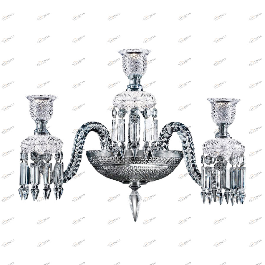 Подсвечник настенный серебристый Baccarat 3 DELIGHT COLLECTION  00-3883361 Прозрачный;серебро 