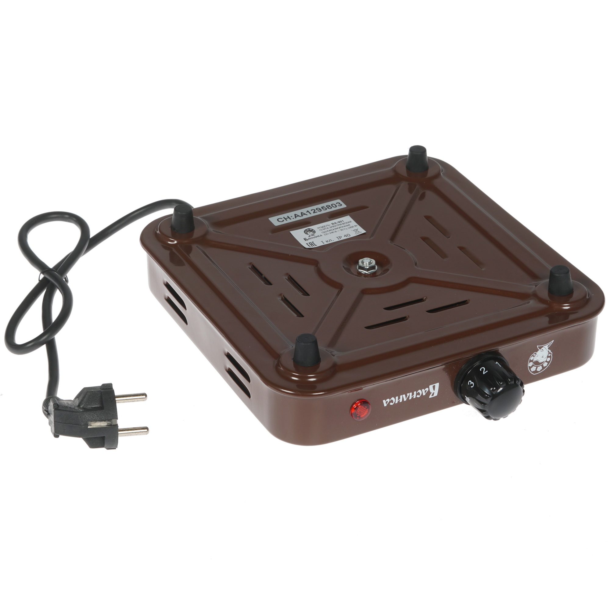 8124532 Плита компактная электрическая ВАСИЛИСА ВА-901 коричневый STDN-0036440 - Вид №3