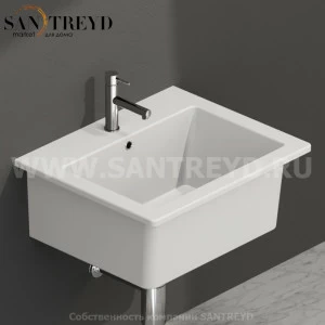 FO063BI Подвесная раковина настенная прямоугольная Ceramica Globo FORTY3 белая