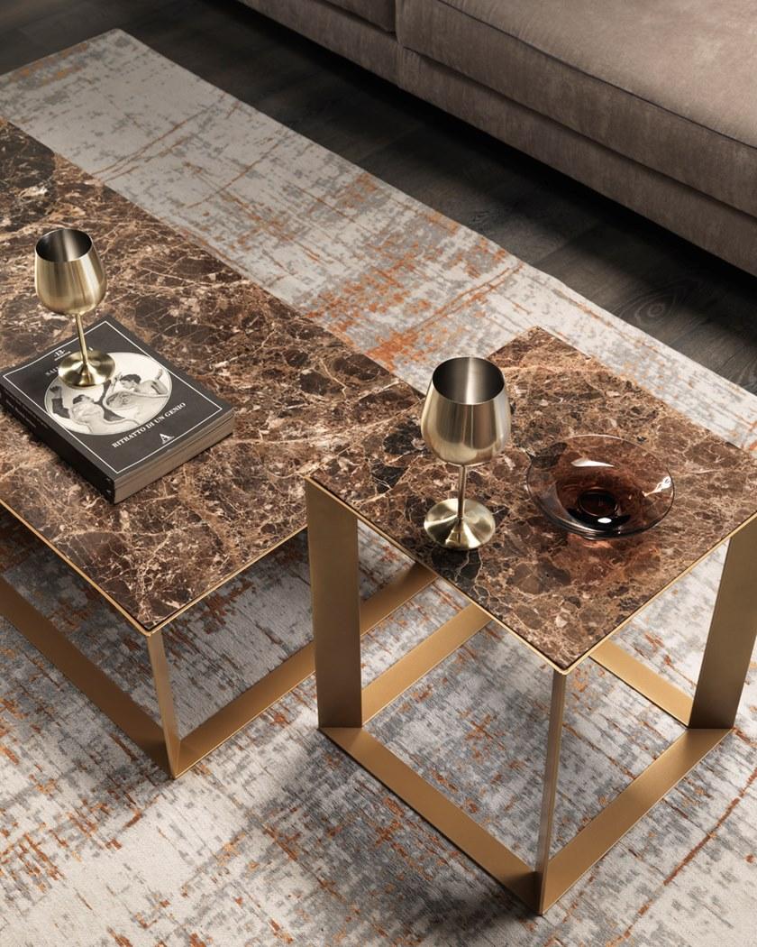 MEMEDESIGN Низкий прямоугольный мраморный журнальный столик для гостиной  Frame 120  - Вид №2