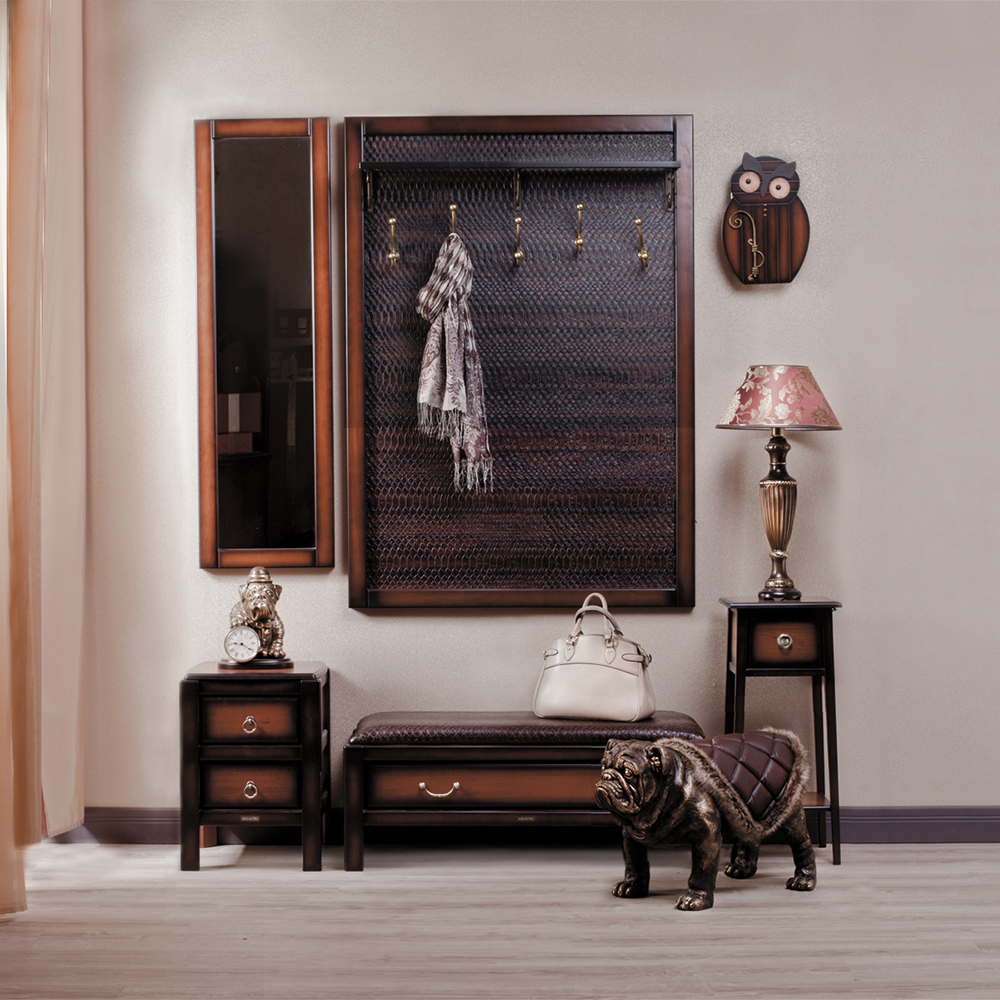 71009,11121 Зеркало настенное и тумба Лотос Комби Орех BOGACHO 4627138191316, 4627138238660